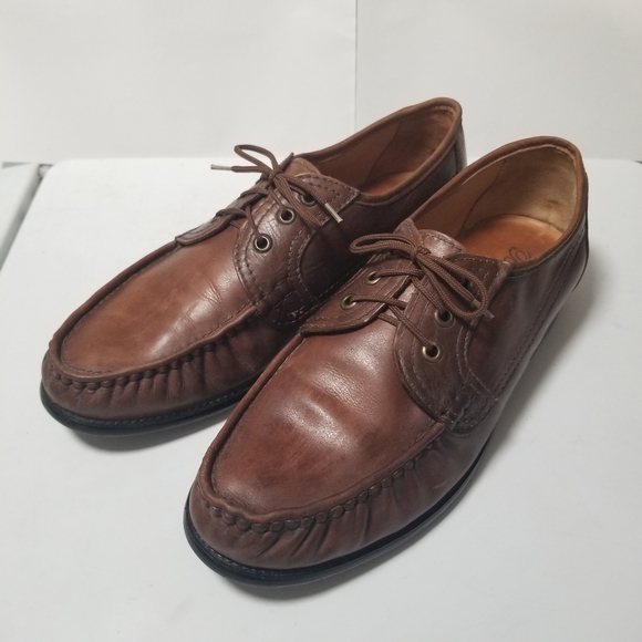 Borsalino Italian Leather Boat Shoes 43 - Picture 2 of 4